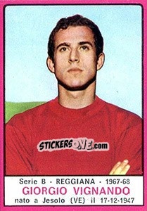 Sticker Giorgio Vignando - Calciatori 1967-1968 n. 492 - Panini