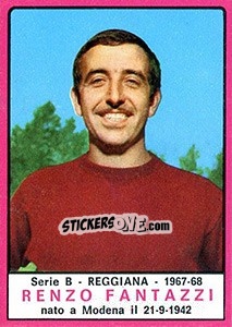 Sticker Renzo Fantazzi - Calciatori 1967-1968 n. 494 - Panini