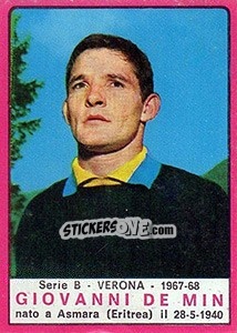 Cromo Giovanni De Min - Calciatori 1967-1968 - Panini