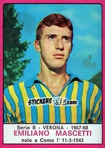 Cromo Emiliano Mascetti - Calciatori 1967-1968 - Panini