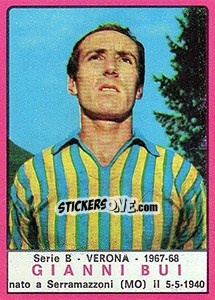 Cromo Gianni Bui - Calciatori 1967-1968 - Panini