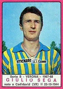 Sticker Giulio Sega - Calciatori 1967-1968 n. 537 - Panini