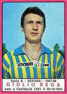 Sticker Giulio Sega - Calciatori 1967-1968 - Panini