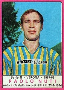 Cromo Paolo Nuti - Calciatori 1967-1968 - Panini