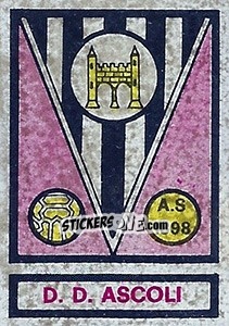 Sticker Scudetto Del Duca Ascoli - Calciatori 1967-1968 - Panini