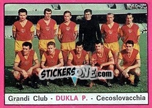 Figurina Squadra Dukla Praga - Calciatori 1967-1968 - Panini