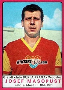 Cromo Josef Masopust - Calciatori 1967-1968 - Panini