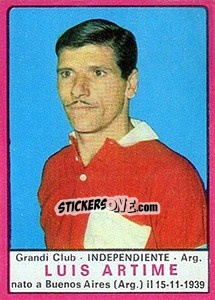 Cromo Luis Artime - Calciatori 1967-1968 - Panini