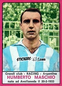 Sticker Humberto Maschio - Calciatori 1967-1968 n. 636 - Panini