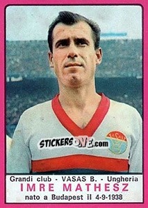 Sticker Imre Mathesz - Calciatori 1967-1968 - Panini
