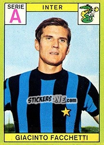 Sticker Giacinto Facchetti - Calciatori 1968-1969 - Panini