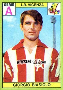 Sticker Giorgio Biasiolo - Calciatori 1968-1969 n. 118 - Panini