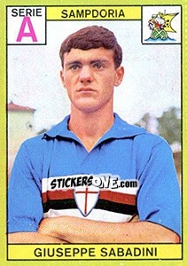 Cromo Giuseppe Sabadini - Calciatori 1968-1969 - Panini