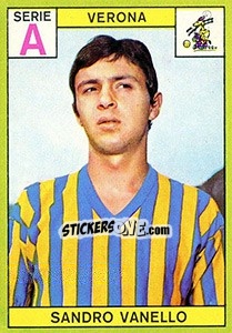 Cromo Sandro Vanello - Calciatori 1968-1969 - Panini