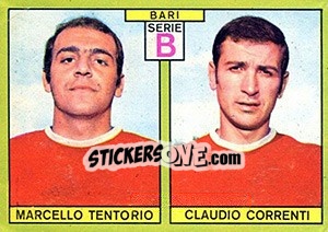 Sticker Tentorio / Correnti - Calciatori 1968-1969 n. 344 - Panini