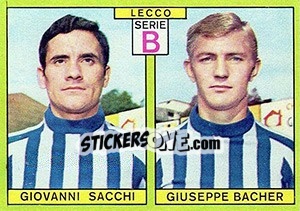 Cromo Sacchi / Bacher - Calciatori 1968-1969 - Panini