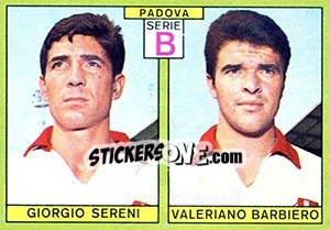 Figurina Sereni / Barbiero - Calciatori 1968-1969 - Panini