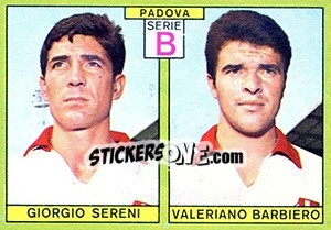 Sticker Sereni / Barbiero - Calciatori 1968-1969 n. 427 - Panini
