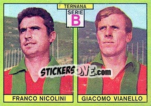 Sticker Nicolini / Vianello - Calciatori 1968-1969 n. 457 - Panini