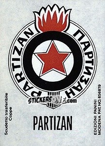 Sticker Scudetto Partizan Belgrado - Calciatori 1968-1969 - Panini