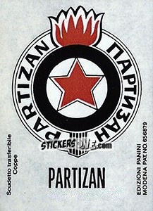 Sticker Scudetto Partizan Belgrado - Calciatori 1968-1969 n. 568 - Panini
