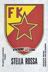 Sticker Scudetto Stella Rossa - Calciatori 1968-1969 - Panini
