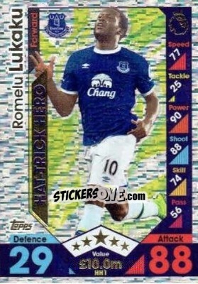 Sticker Romelu Lukaku - English Premier League 2016-2017. Match Attax Extra n. HH1 - Topps