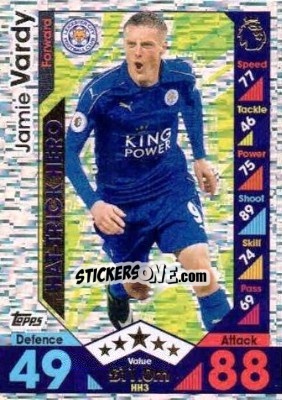 Sticker Jamie Vardy - English Premier League 2016-2017. Match Attax Extra - Topps