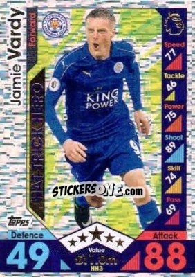 Sticker Jamie Vardy - English Premier League 2016-2017. Match Attax Extra n. HH3 - Topps