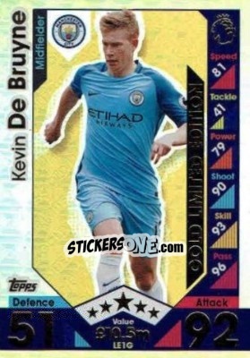 Sticker Kevin De Bruyne - English Premier League 2016-2017. Match Attax Extra - Topps