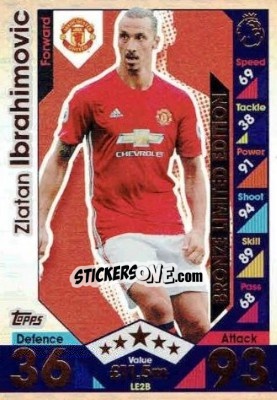 Sticker Zlatan Ibrahimovic - English Premier League 2016-2017. Match Attax Extra n. LE2B - Topps