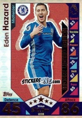 Sticker Eden Hazard - English Premier League 2016-2017. Match Attax Extra n. LE3B - Topps