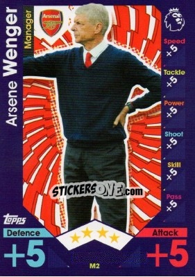 Sticker Arsène Wenger - English Premier League 2016-2017. Match Attax Extra - Topps