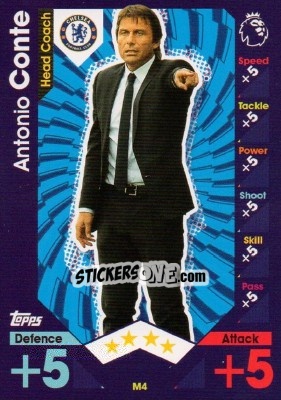 Sticker Antonio Conte - English Premier League 2016-2017. Match Attax Extra n. M4 - Topps