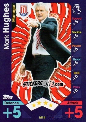 Figurina Mark Hughes - English Premier League 2016-2017. Match Attax Extra - Topps