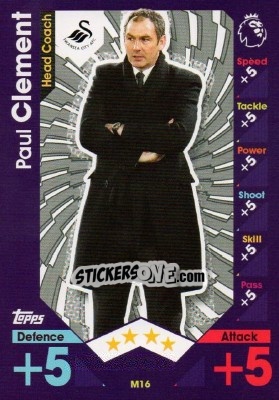 Sticker Paul Clement - English Premier League 2016-2017. Match Attax Extra - Topps