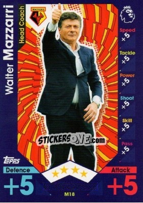 Cromo Walter Mazzarri - English Premier League 2016-2017. Match Attax Extra - Topps