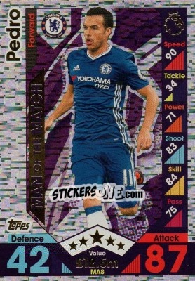 Sticker Pedro Rodríguez - English Premier League 2016-2017. Match Attax Extra n. MA8 - Topps
