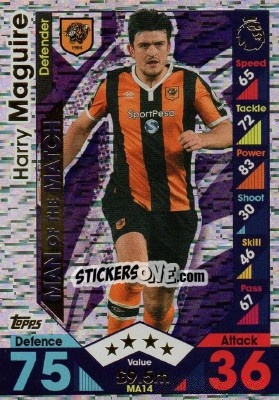 Figurina Harry Maguire - English Premier League 2016-2017. Match Attax Extra - Topps