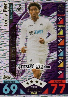 Figurina Leroy Fer - English Premier League 2016-2017. Match Attax Extra - Topps