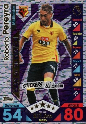 Cromo Roberto Pereyra - English Premier League 2016-2017. Match Attax Extra - Topps