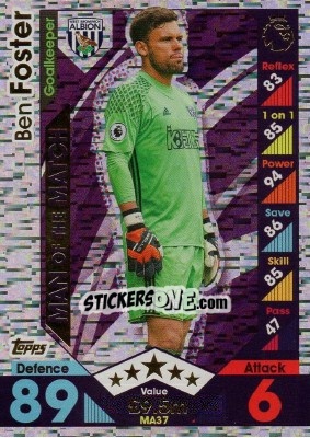 Figurina Ben Foster - English Premier League 2016-2017. Match Attax Extra - Topps