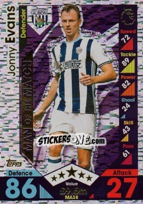 Cromo Jonny Evans - English Premier League 2016-2017. Match Attax Extra - Topps