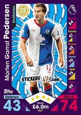 Cromo Morten Gamst Pedersen - English Premier League 2016-2017. Match Attax Extra - Topps