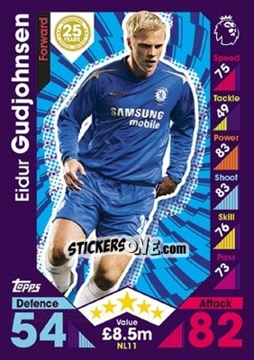 Sticker Eidur Gudjohnsen - English Premier League 2016-2017. Match Attax Extra - Topps
