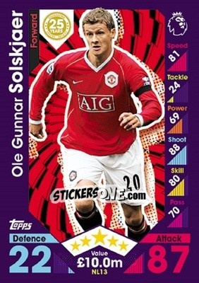 Cromo Ole Gunnar Solskjaer - English Premier League 2016-2017. Match Attax Extra - Topps