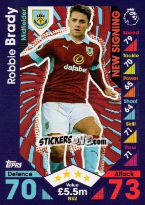 Cromo Robbie Brady - English Premier League 2016-2017. Match Attax Extra - Topps