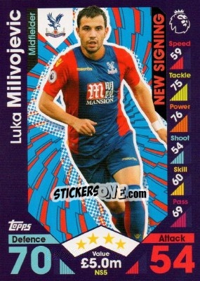 Cromo Luka Milivojevic - English Premier League 2016-2017. Match Attax Extra - Topps