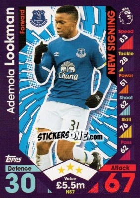 Cromo Ademola Lookman - English Premier League 2016-2017. Match Attax Extra - Topps