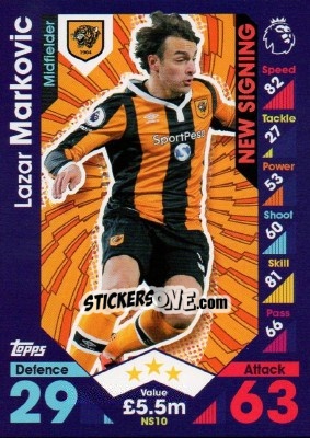 Cromo Lazar Markovic - English Premier League 2016-2017. Match Attax Extra - Topps